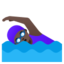 WOMAN SWIMMING emoji with dark skin tone skin tone