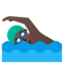 MAN SWIMMING emoji with dark skin tone skin tone