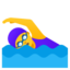 WOMAN SWIMMING emoji in Google's design style - Unicode 1F3CA-200D-2640-FE0F