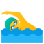 MAN SWIMMING emoji in Google's design style - Unicode 1F3CA-200D-2642-FE0F