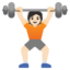 PERSON LIFTING WEIGHTS emoji with light skin tone skin tone