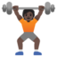 PERSON LIFTING WEIGHTS emoji with dark skin tone skin tone