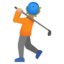 PERSON GOLFING emoji with medium-light skin tone skin tone