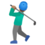 MAN GOLFING emoji with medium skin tone skin tone