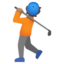 PERSON GOLFING emoji with medium skin tone skin tone