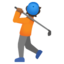 PERSON GOLFING emoji with medium-dark skin tone skin tone