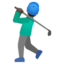 MAN GOLFING emoji with dark skin tone skin tone