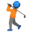 PERSON GOLFING emoji with dark skin tone skin tone