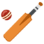 CRICKET BAT AND BALL emoji in Google's design style - Unicode 1F3CF