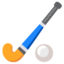 FIELD HOCKEY STICK AND BALL emoji in Google's design style - Unicode 1F3D1