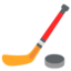 ICE HOCKEY STICK AND PUCK emoji in Google's design style - Unicode 1F3D2