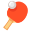 TABLE TENNIS PADDLE AND BALL emoji in Google's design style - Unicode 1F3D3