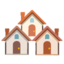 HOUSES emoji in Google's design style - Unicode 1F3D8-FE0F