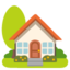 HOUSE WITH GARDEN emoji in Google's design style - Unicode 1F3E1