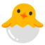 HATCHING CHICK emoji in Google's design style - Unicode 1F423