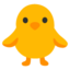 FRONT-FACING BABY CHICK emoji in Google's design style - Unicode 1F425