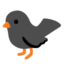 BLACK BIRD emoji in Google's design style - Unicode 1F426-200D-2B1B