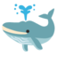 SPOUTING WHALE emoji in Google's design style - Unicode 1F433