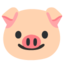 PIG FACE emoji in Google's design style - Unicode 1F437