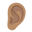 EAR emoji with medium skin tone skin tone