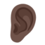 EAR emoji with dark skin tone skin tone