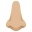 NOSE emoji with medium-light skin tone skin tone