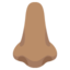 NOSE emoji with medium skin tone skin tone