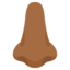 NOSE emoji with medium-dark skin tone skin tone