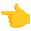 WHITE LEFT POINTING BACKHAND INDEX emoji in Google's design style - Unicode 1F448