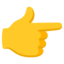 WHITE RIGHT POINTING BACKHAND INDEX emoji in Google's design style - Unicode 1F449