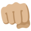 FISTED HAND SIGN emoji with medium-light skin tone skin tone