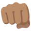 FISTED HAND SIGN emoji with medium skin tone skin tone