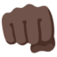 FISTED HAND SIGN emoji with dark skin tone skin tone