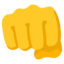 FISTED HAND SIGN emoji in Google's design style - Unicode 1F44A