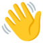 WAVING HAND SIGN emoji in Google's design style - Unicode 1F44B