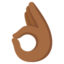 OK HAND SIGN emoji with medium-dark skin tone skin tone