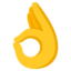 OK HAND SIGN emoji in Google's design style - Unicode 1F44C