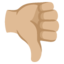 THUMBS DOWN SIGN emoji with medium-light skin tone skin tone