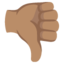 THUMBS DOWN SIGN emoji with medium skin tone skin tone