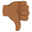 THUMBS DOWN SIGN emoji with medium-dark skin tone skin tone