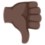 THUMBS DOWN SIGN emoji with dark skin tone skin tone