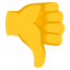 THUMBS DOWN SIGN emoji in Google's design style - Unicode 1F44E