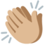 CLAPPING HANDS SIGN emoji with medium-light skin tone skin tone