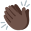 CLAPPING HANDS SIGN emoji with dark skin tone skin tone