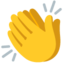 CLAPPING HANDS SIGN emoji in Google's design style - Unicode 1F44F