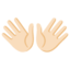 OPEN HANDS SIGN emoji with light skin tone skin tone