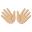 OPEN HANDS SIGN emoji with medium-light skin tone skin tone