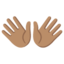 OPEN HANDS SIGN emoji with medium skin tone skin tone