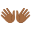 OPEN HANDS SIGN emoji with medium-dark skin tone skin tone