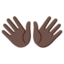 OPEN HANDS SIGN emoji with dark skin tone skin tone